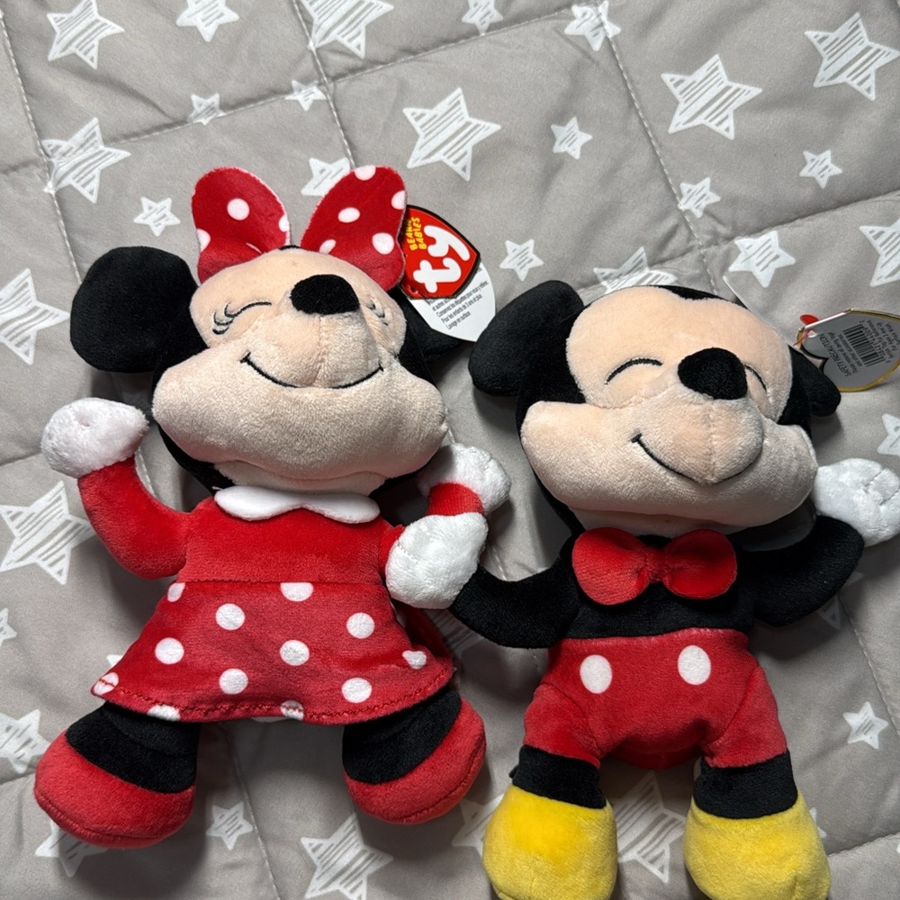 Disney Mickey and Minnie Plush Duo - Red, Black, White, Yellow